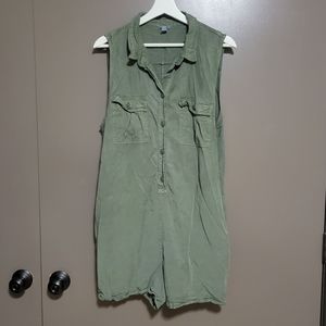 Green Shorts Romper